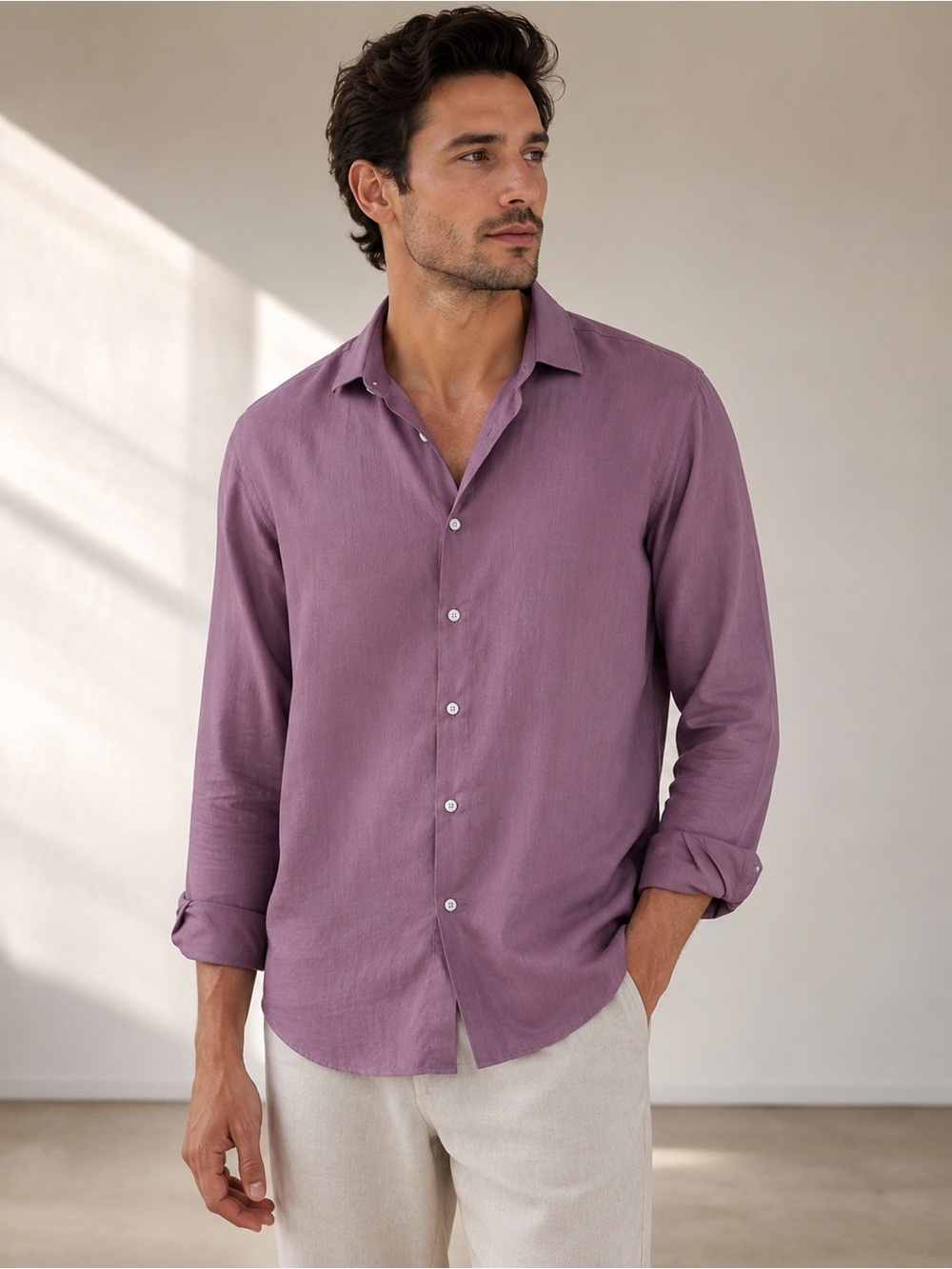 Calvin Klein purple dress shirt 17 36/37